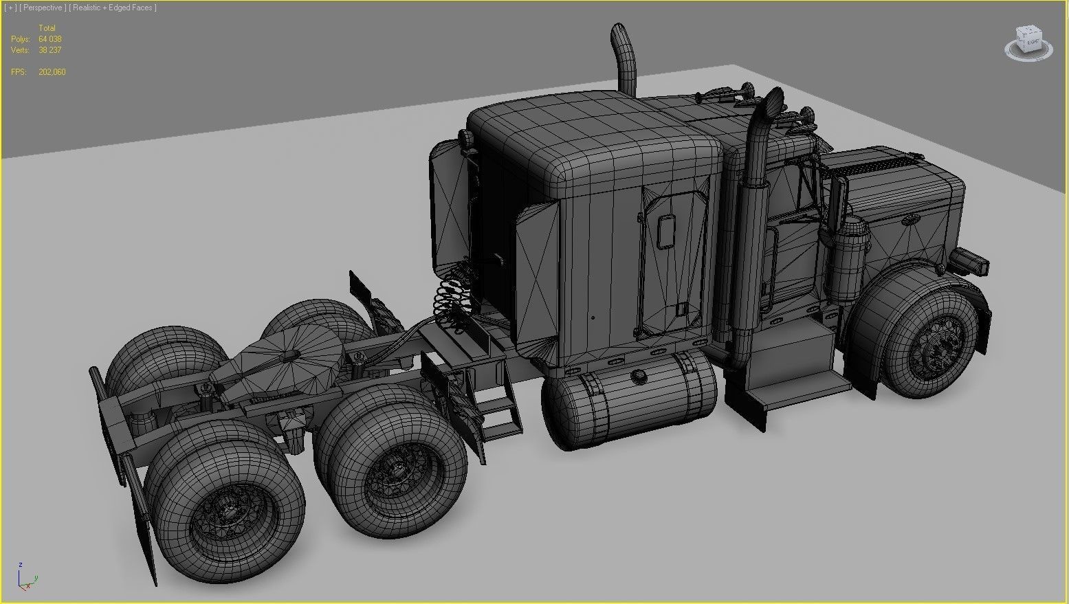 Peterbilt 359 refrigerated van trailer Low-poly 3D model_50