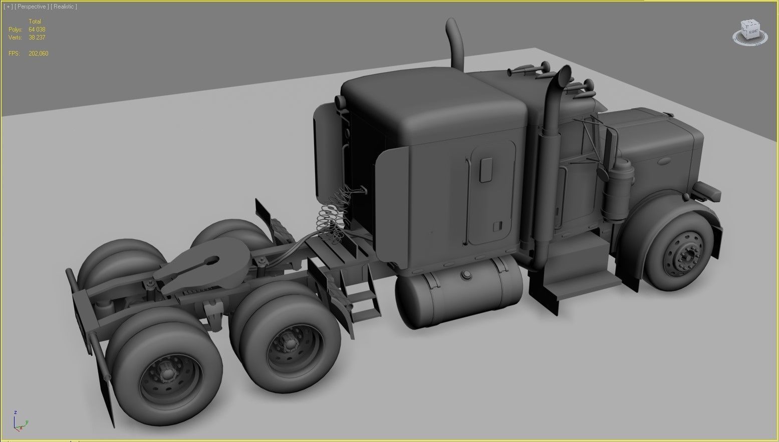 Peterbilt 359 refrigerated van trailer Low-poly 3D model_48