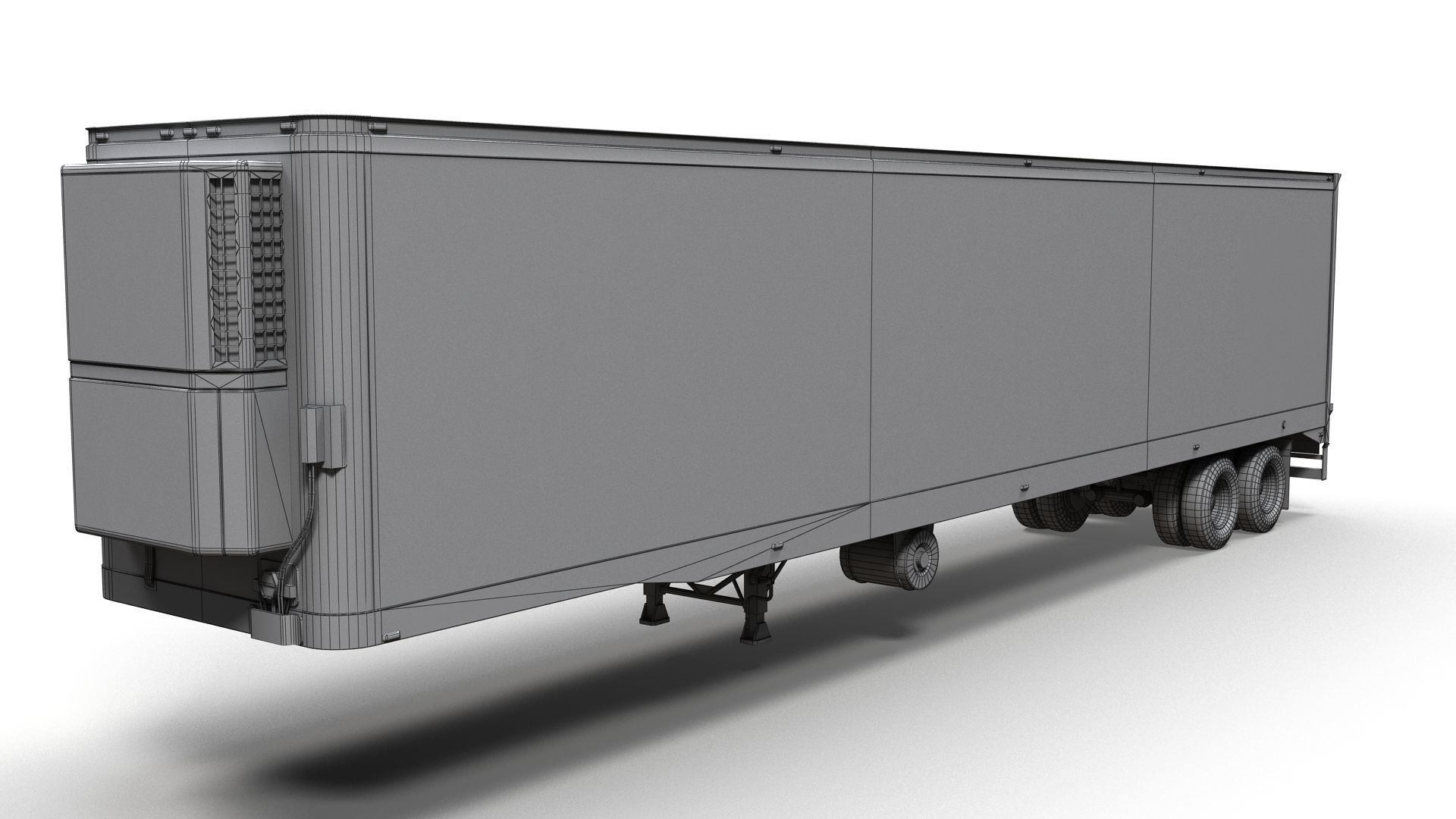 Peterbilt 359 refrigerated van trailer Low-poly 3D model_24