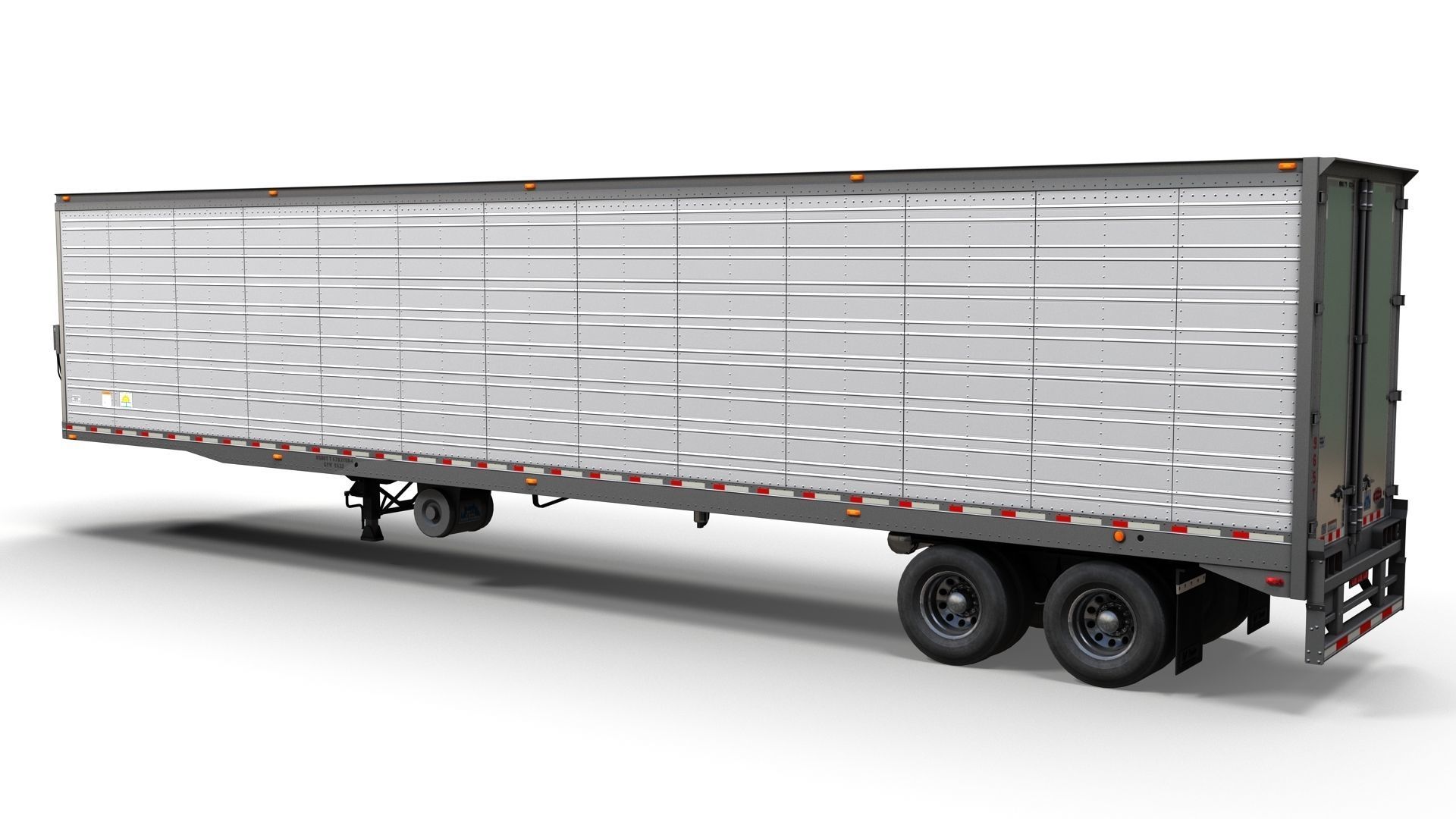 Peterbilt 359 refrigerated van trailer Low-poly 3D model_12