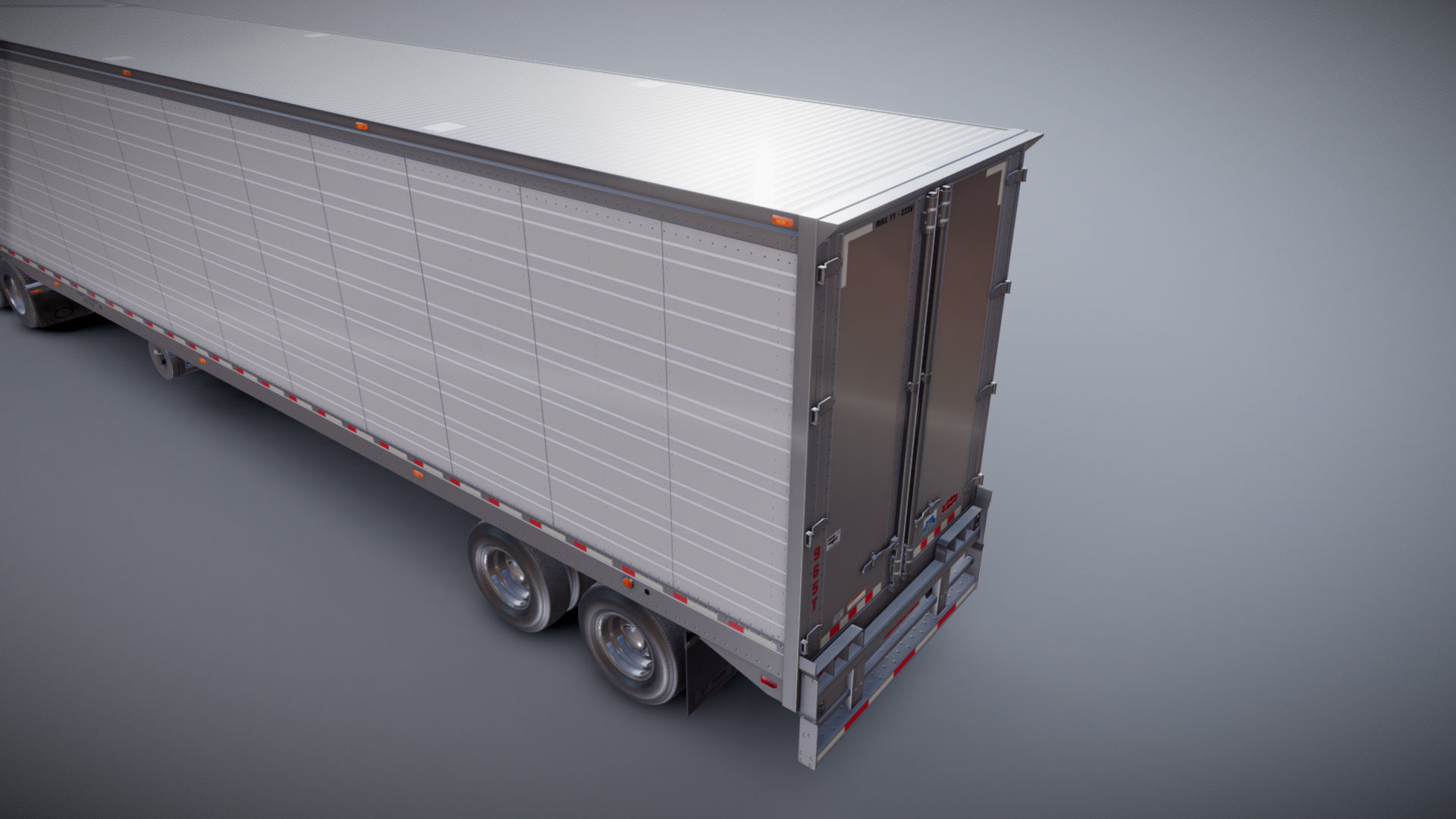 Peterbilt 359 refrigerated van trailer Low-poly 3D model_36