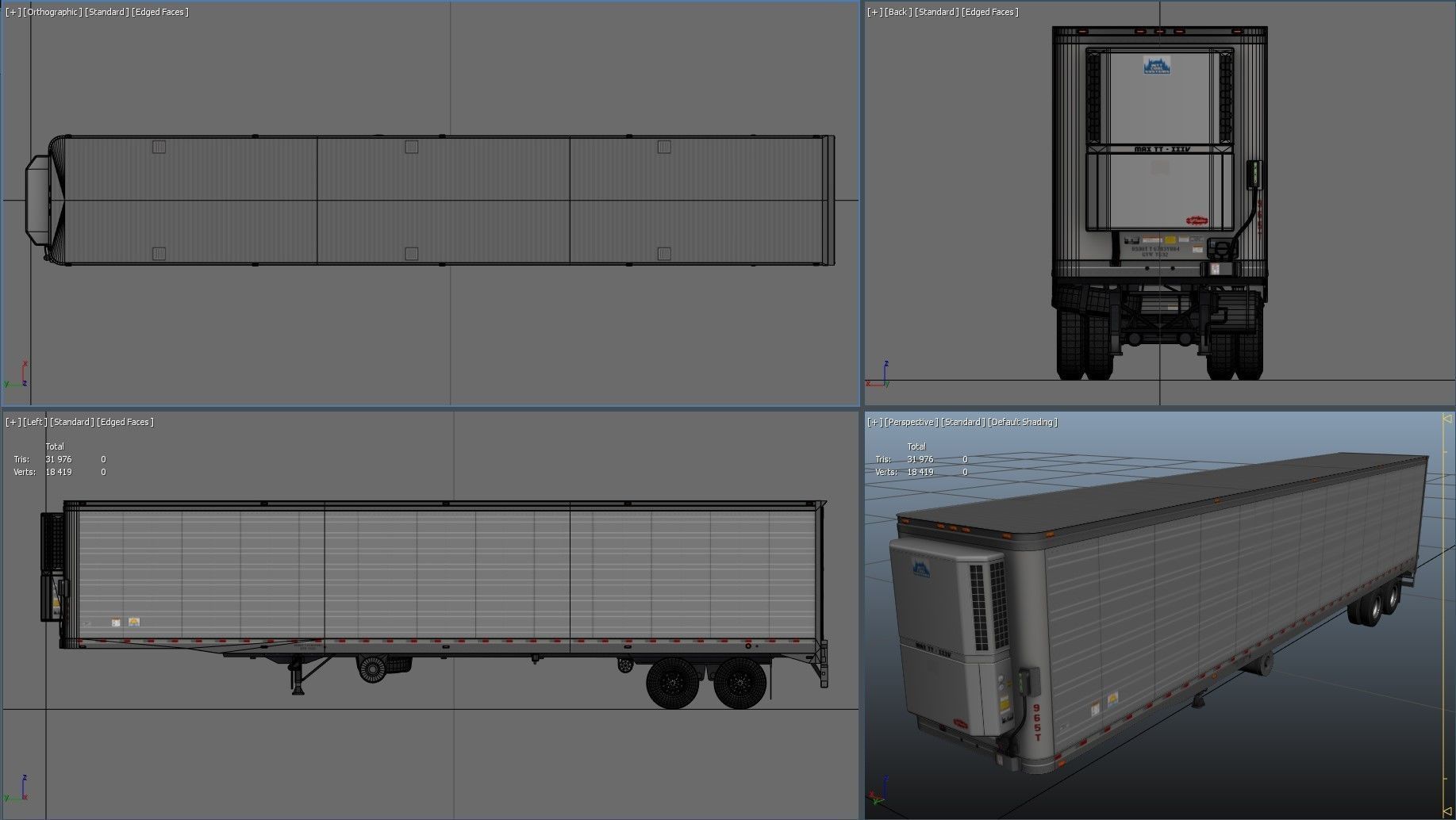 Peterbilt 359 refrigerated van trailer Low-poly 3D model_55