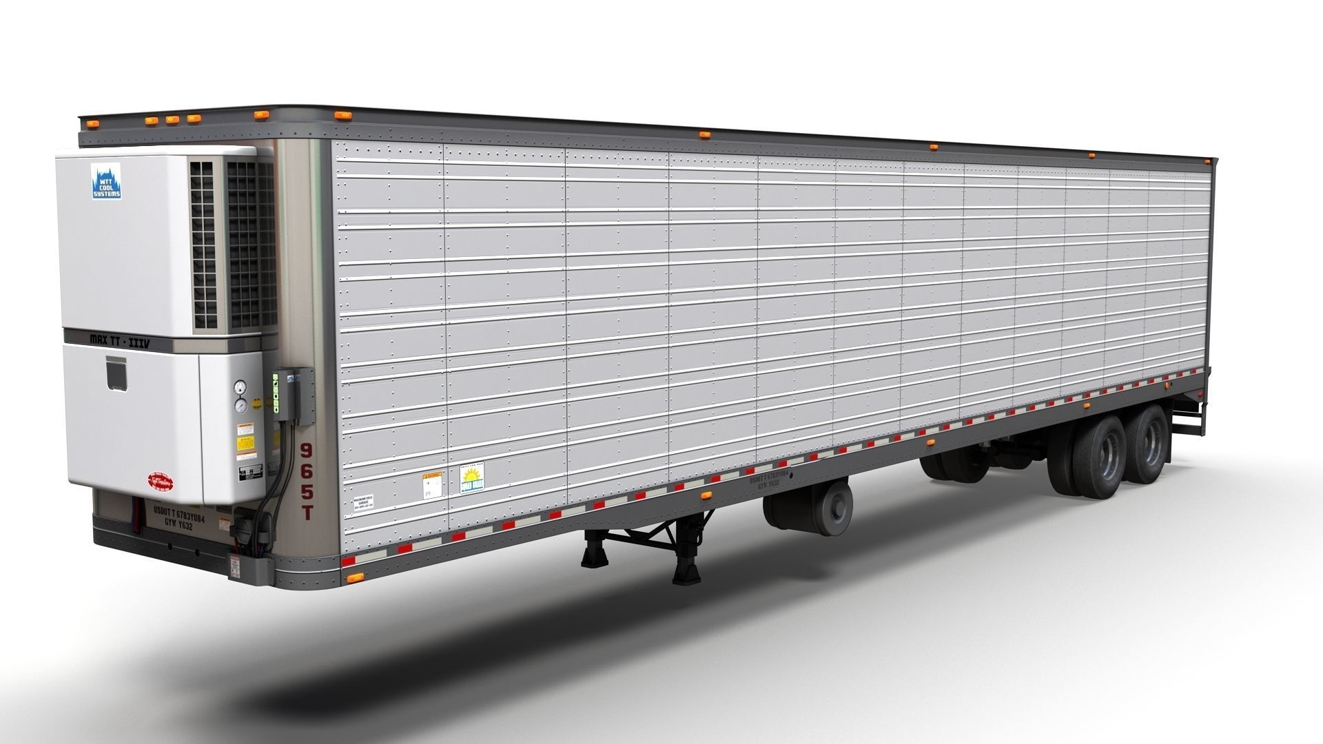 Peterbilt 359 refrigerated van trailer Low-poly 3D model_14