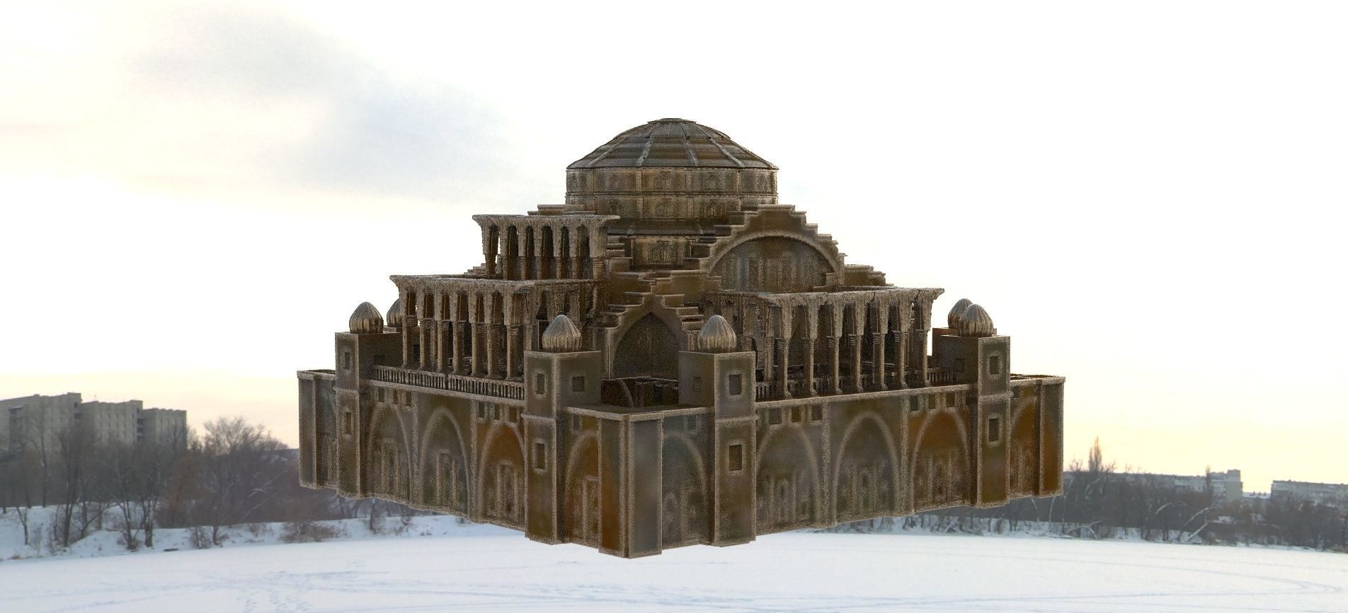 Babylon Temple 3D model_2