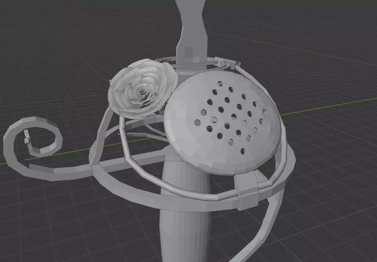 Rapire lamp with flower Low-poly 3D model
