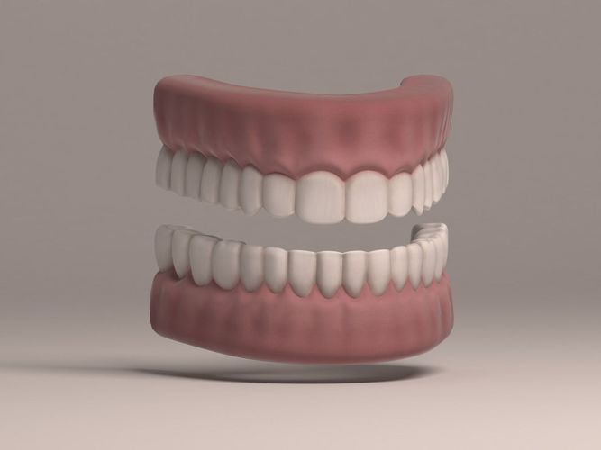 Human Teeth and Gums Low-poly 3D model