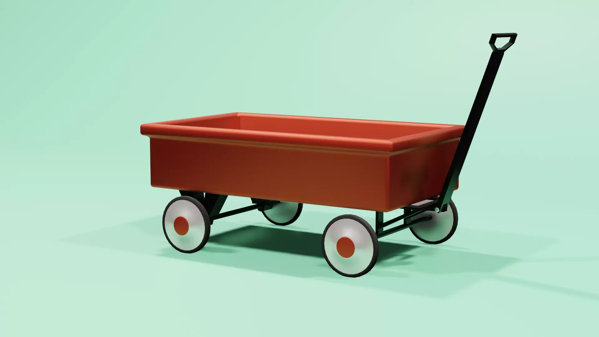 Children classic red wagon Free 3D model_0