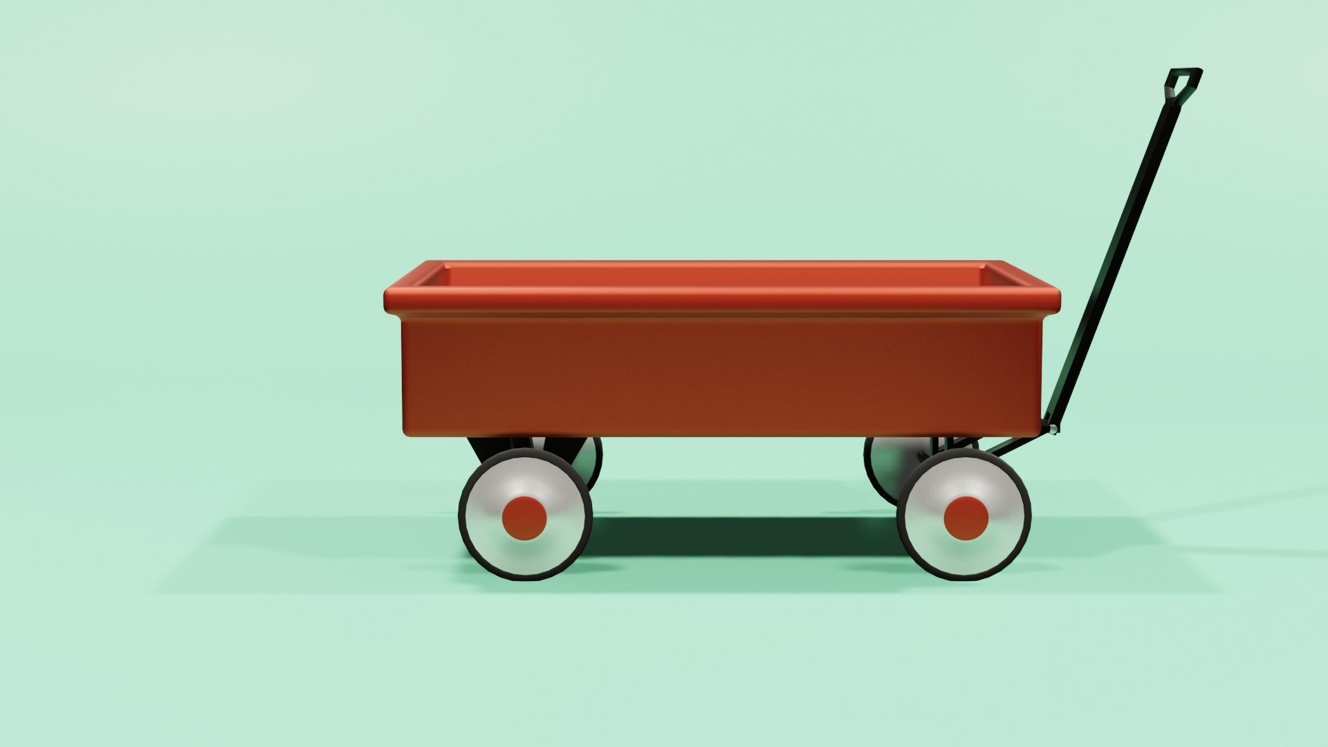 Children classic red wagon Free 3D model_1
