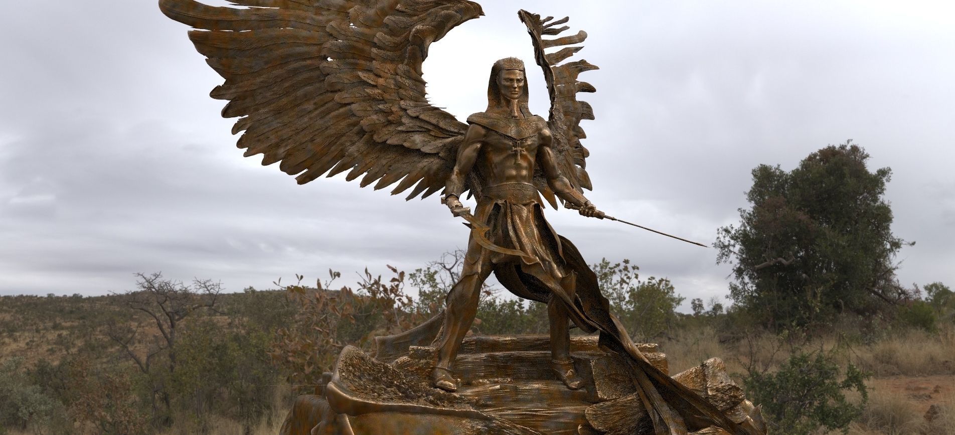 Egyptian Fallen Angel 3D model_1