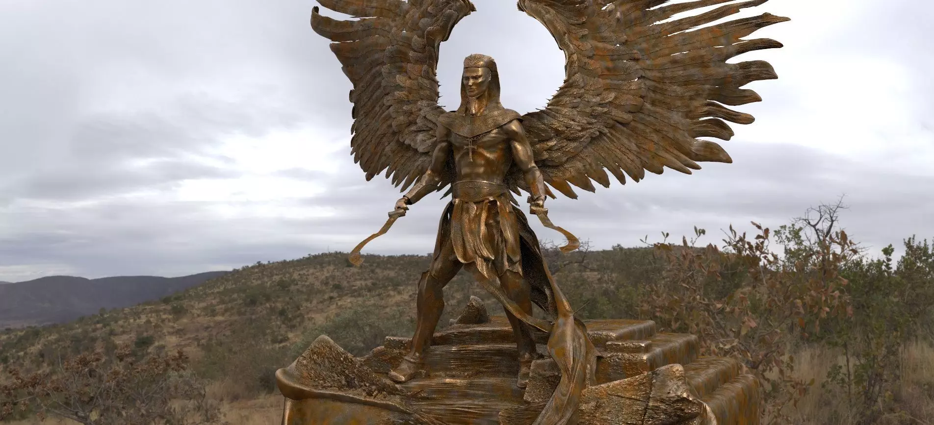 Egyptian Fallen Angel 3D model_0