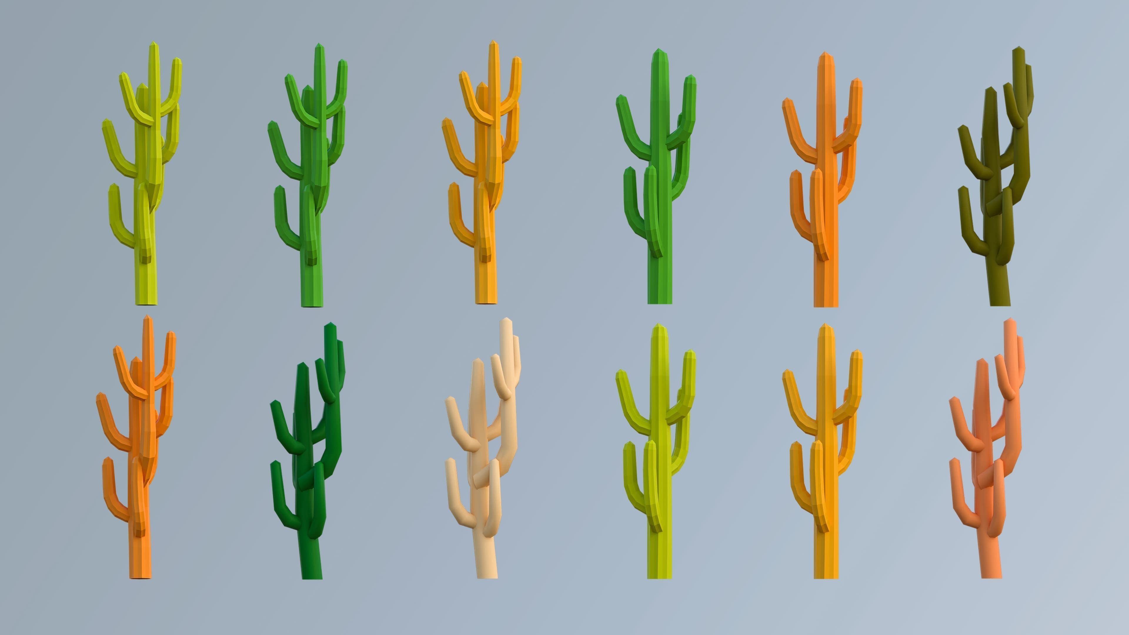 Vegetation Low-poly 3D model_12