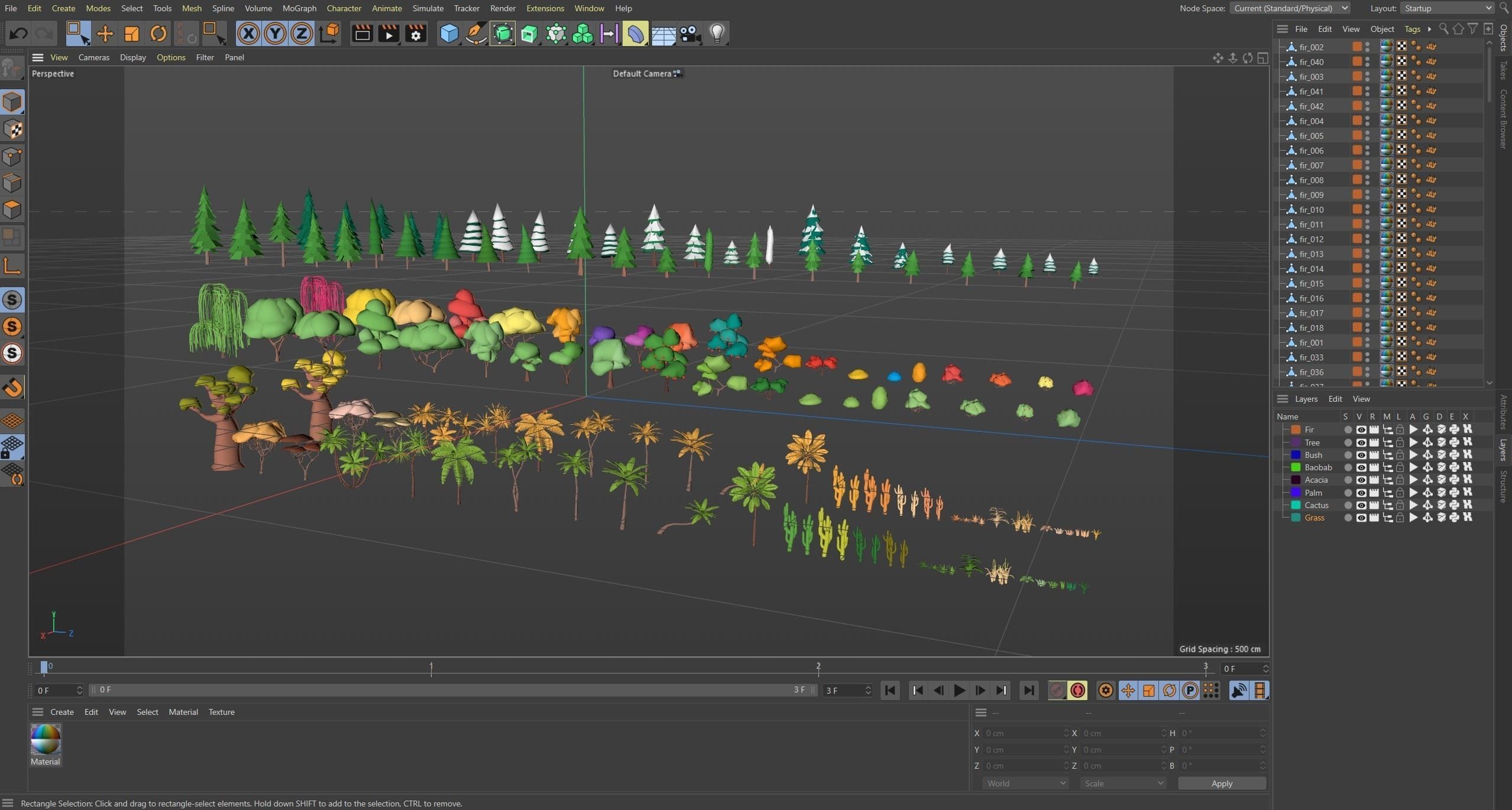 Vegetation Low-poly 3D model_24