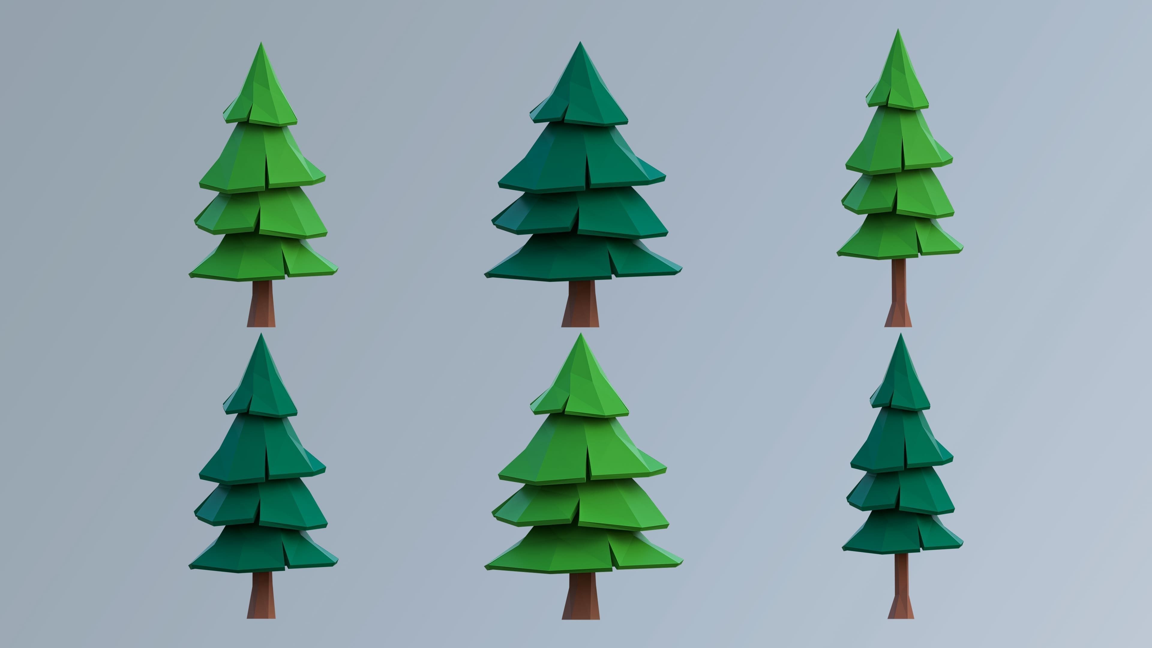 Vegetation Low-poly 3D model_16