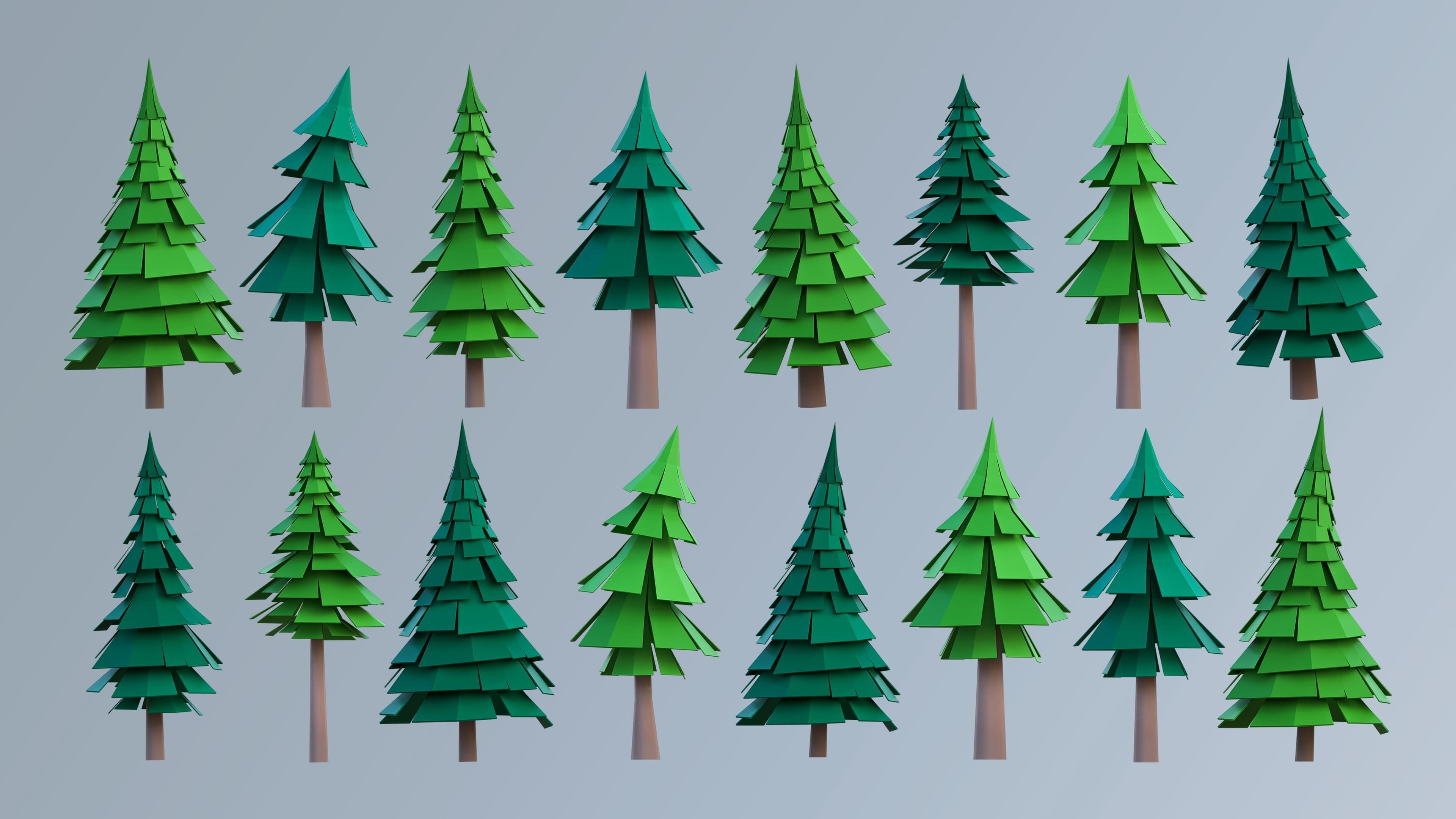Vegetation Low-poly 3D model_13
