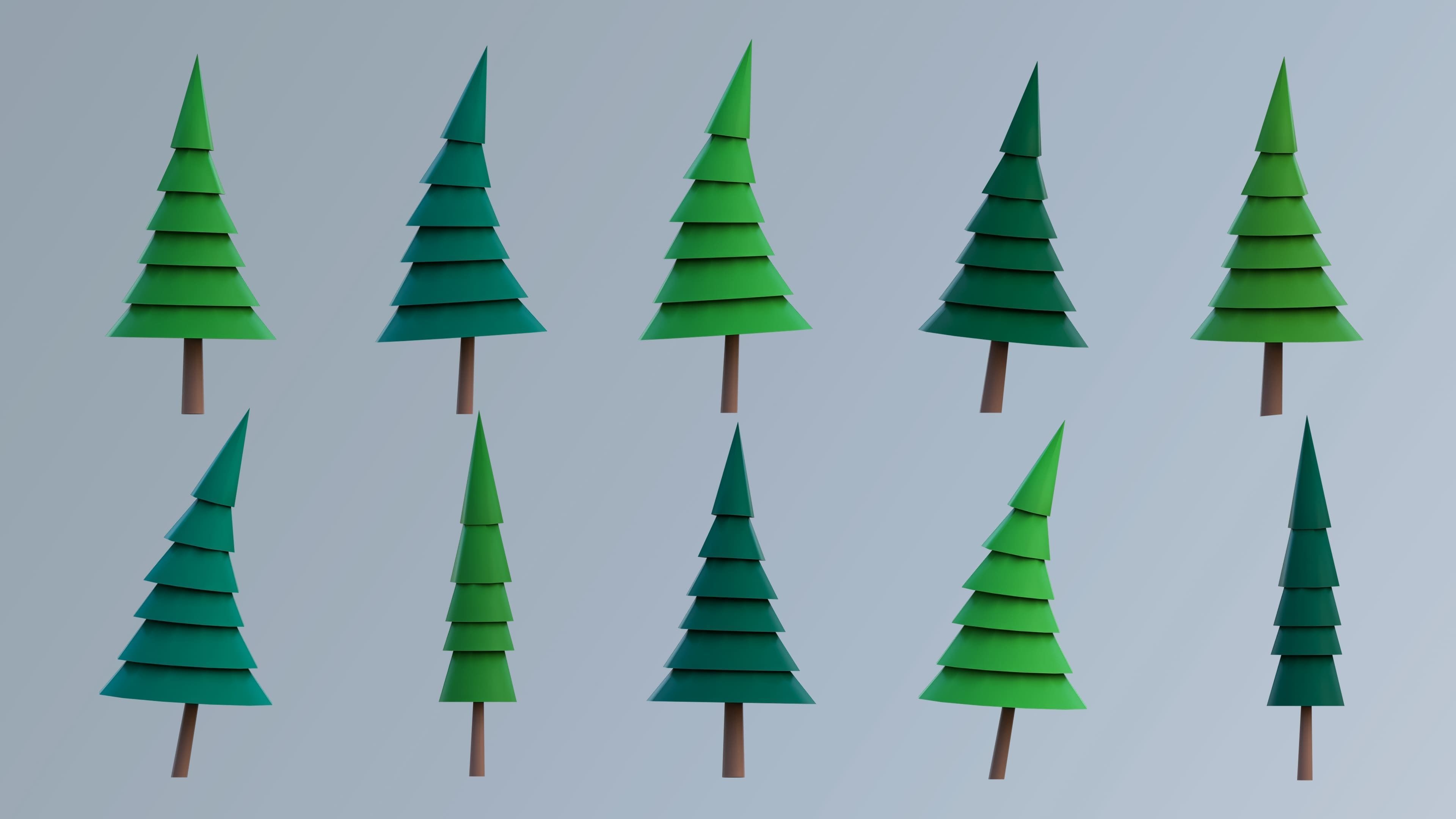 Vegetation Low-poly 3D model_15