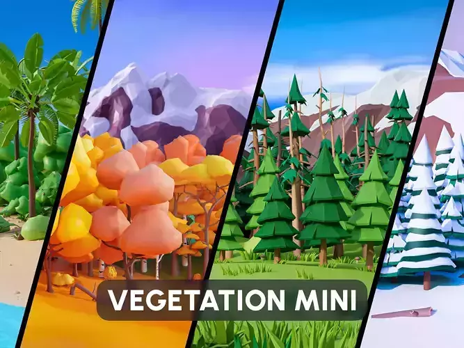 Vegetation Mini Low-poly 3D model