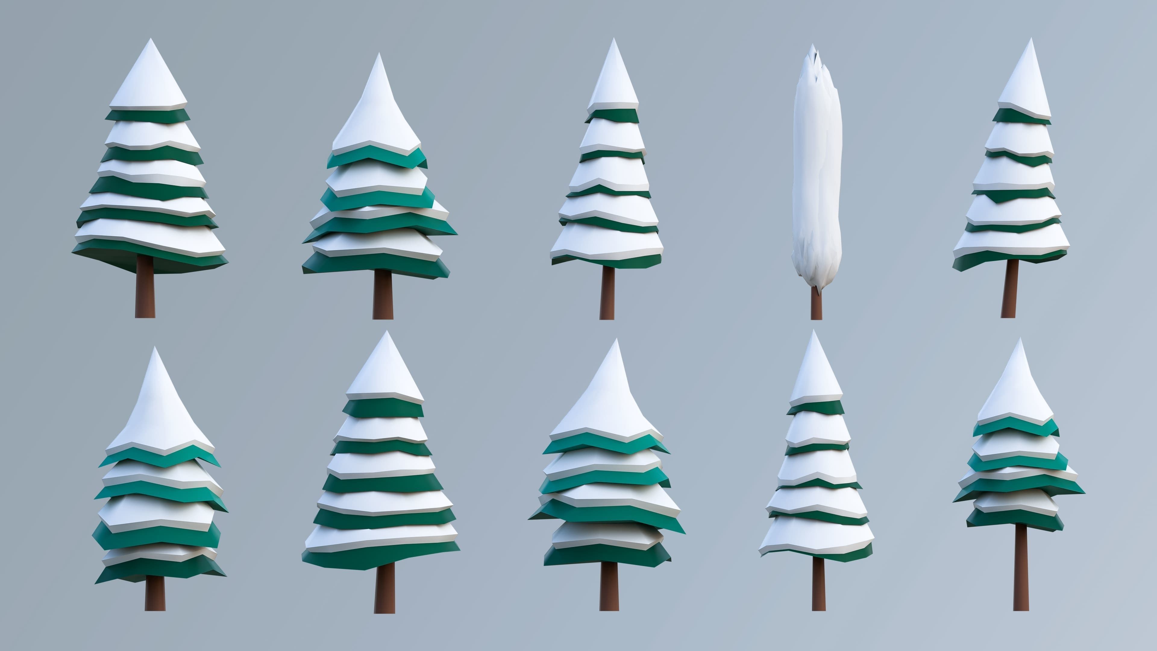 Vegetation Low-poly 3D model_19