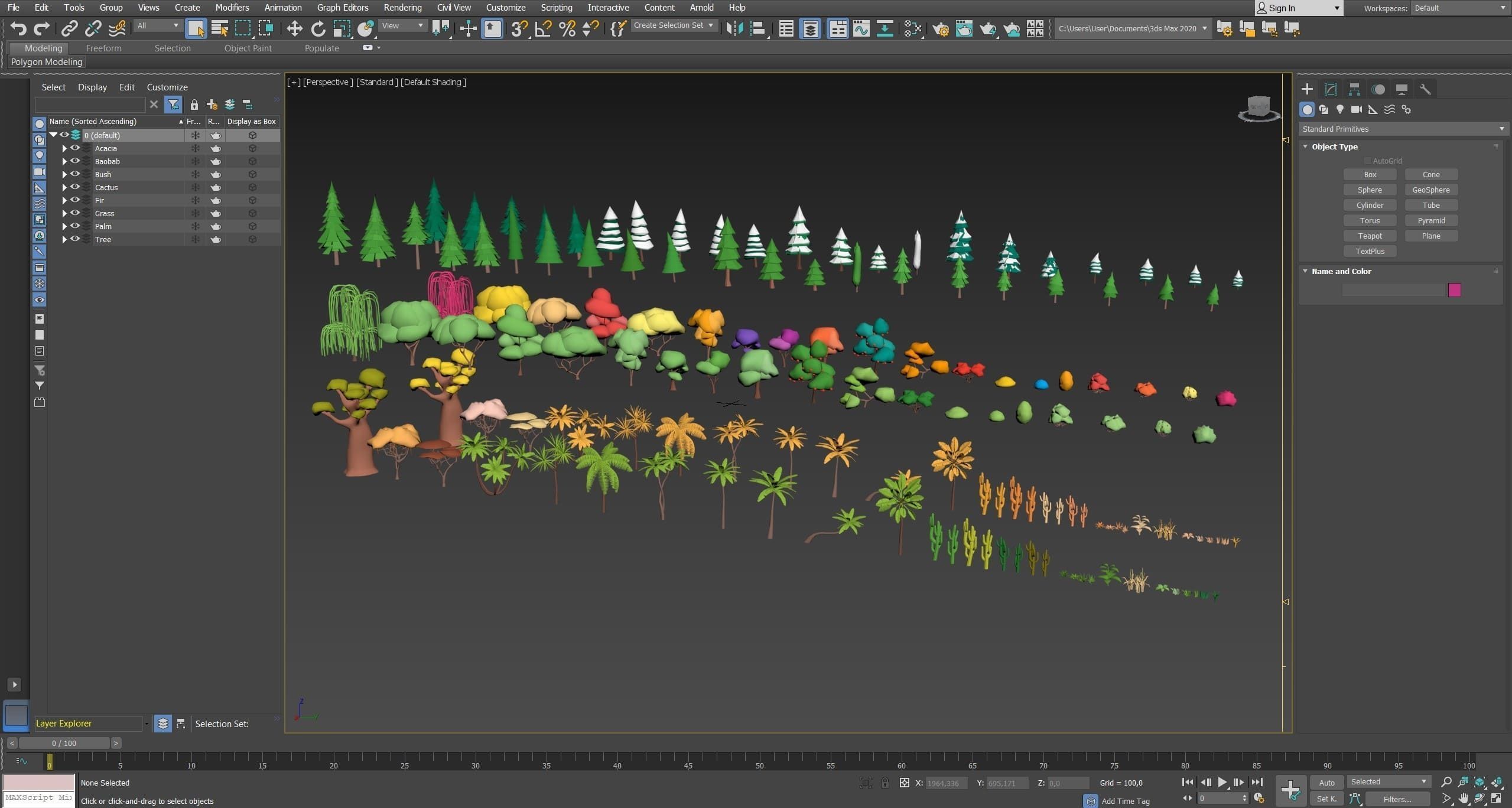 Vegetation Low-poly 3D model_26