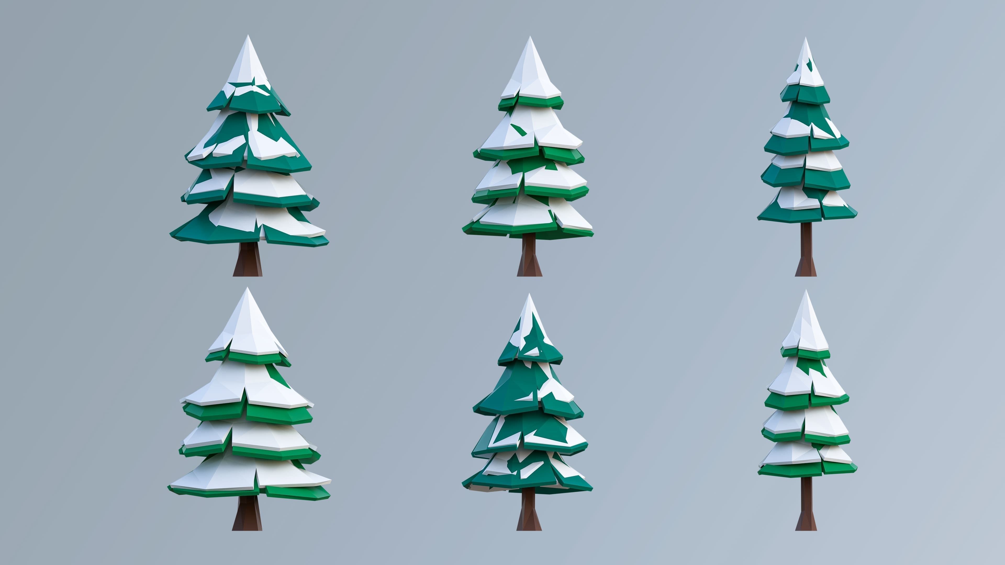 Vegetation Low-poly 3D model_20