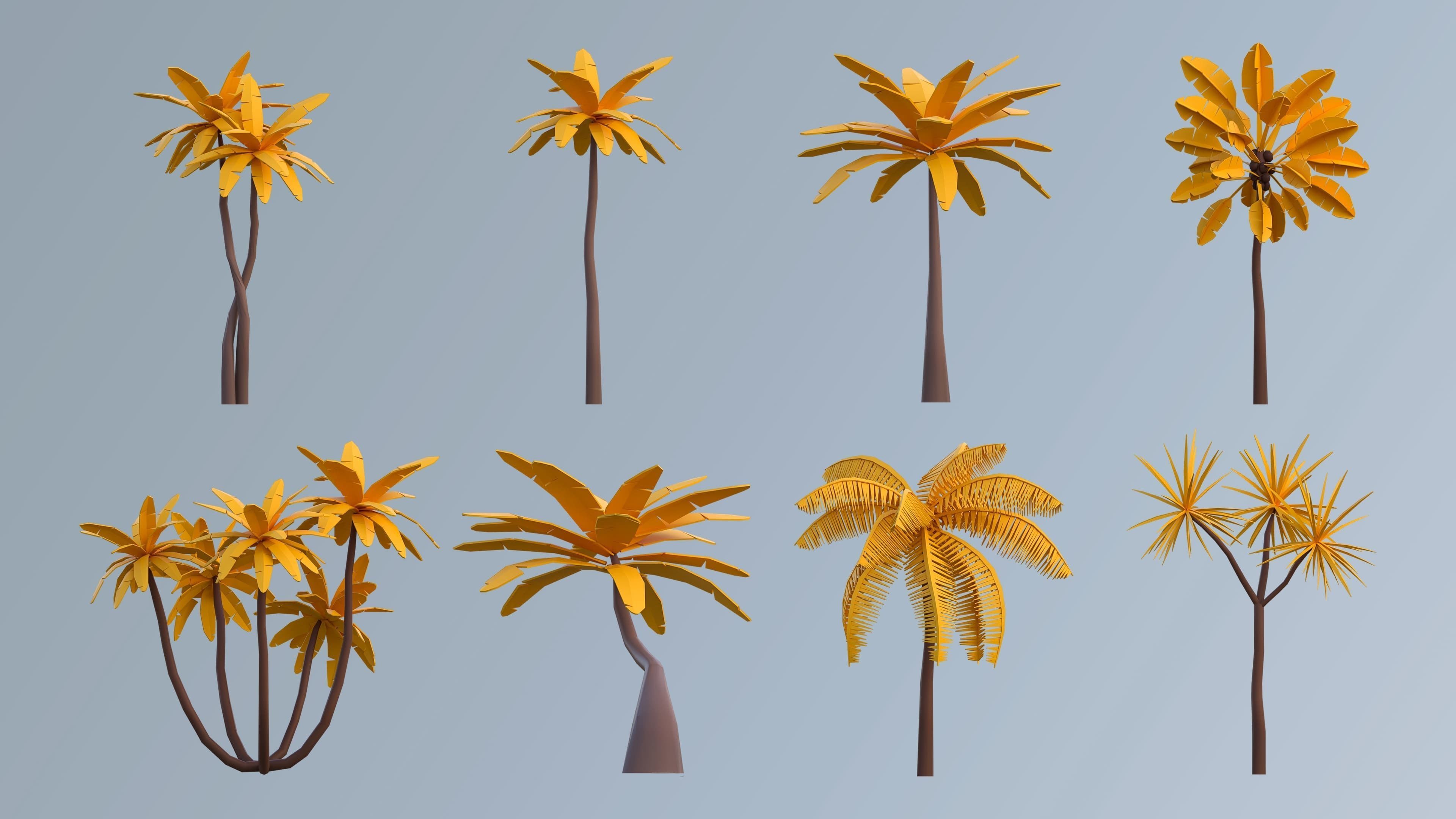 Vegetation Low-poly 3D model_10