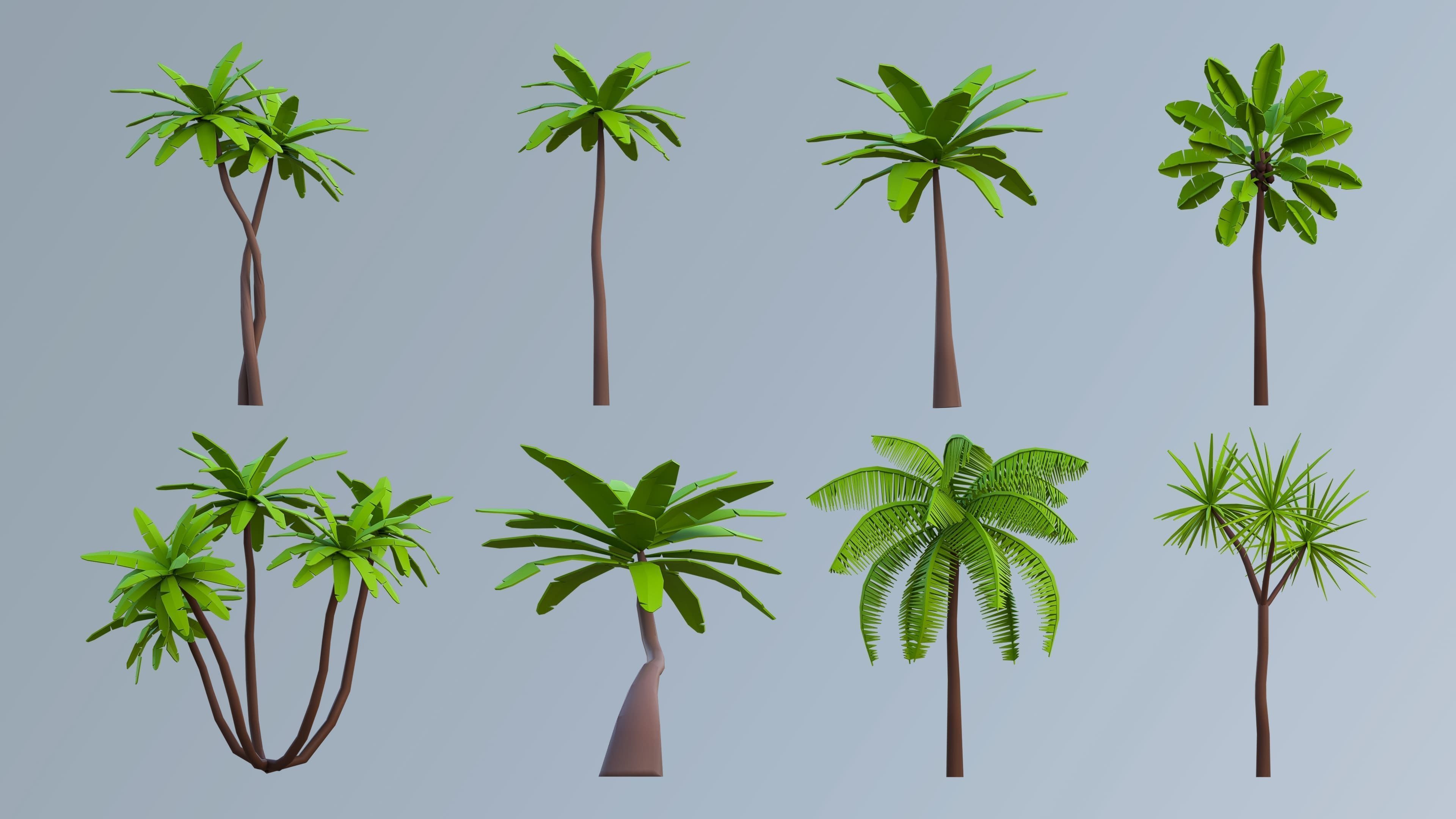 Vegetation Low-poly 3D model_9