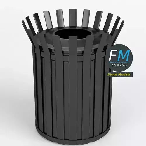 Circular open top litter bin