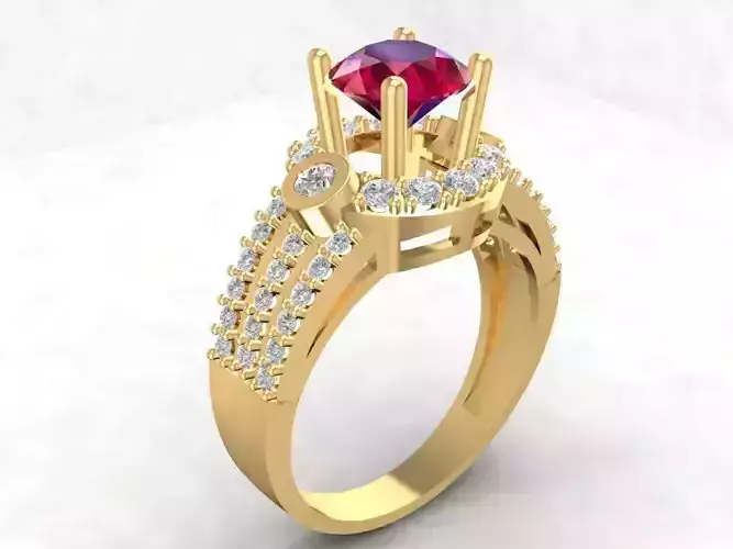 Luxury Ruby Diamond Ring for Women 1727