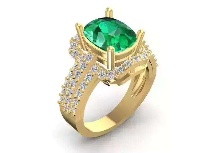 Luxury Emerald Gemstone Ring 1728