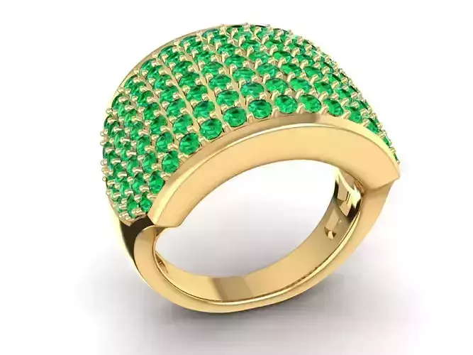 Luxury Wide Pave Diamond Ring for Men 3D Model 1740