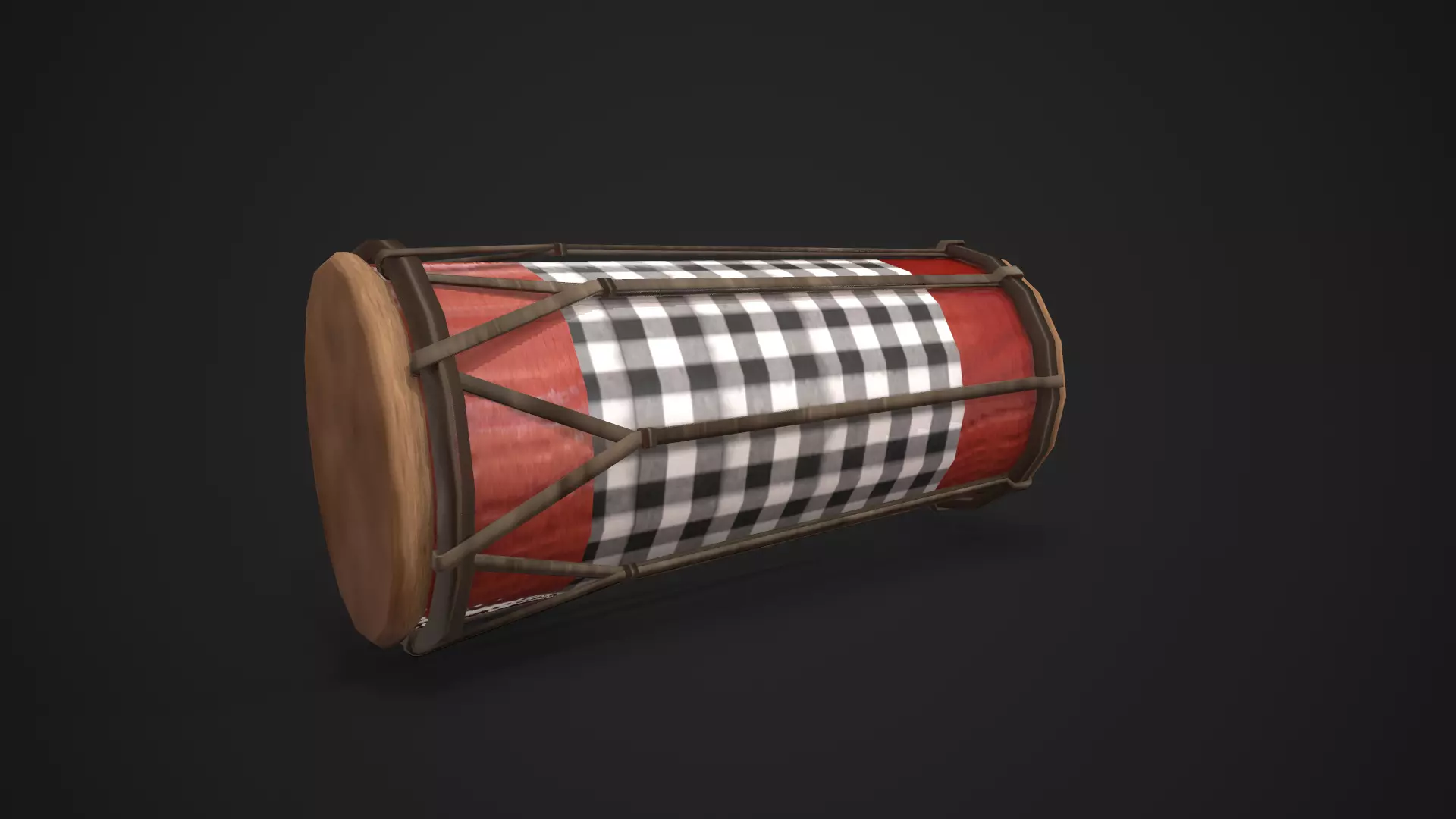5 Indonesian traditional musical instrument Low-poly 3D model