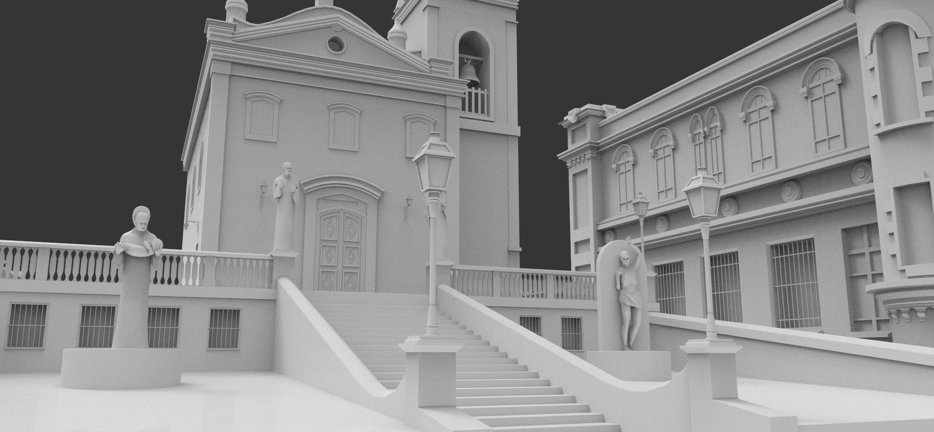 Church exterrior HIGH DETAIL 3D model_6