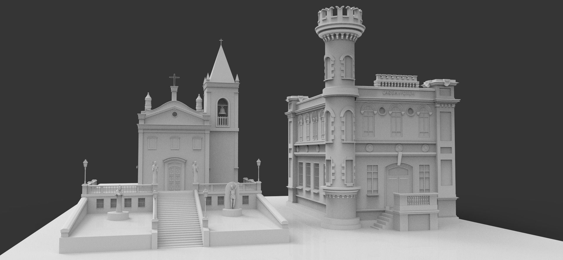 Church exterrior HIGH DETAIL 3D model_5