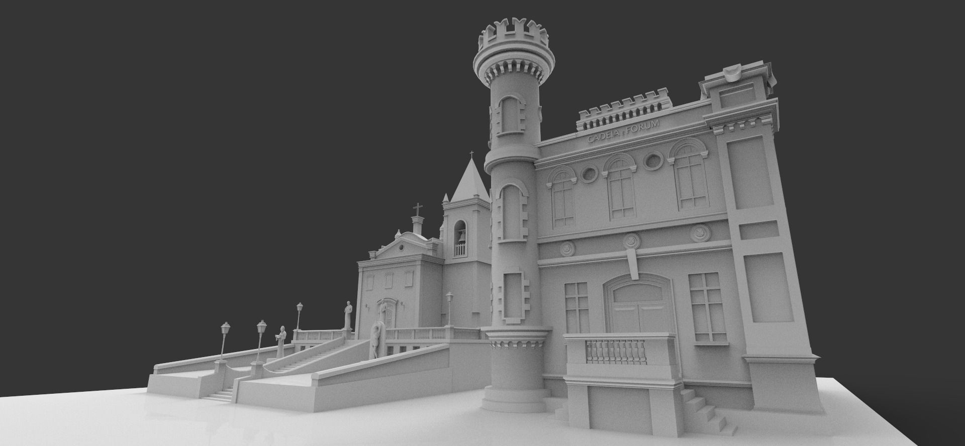 Church exterrior HIGH DETAIL 3D model_3