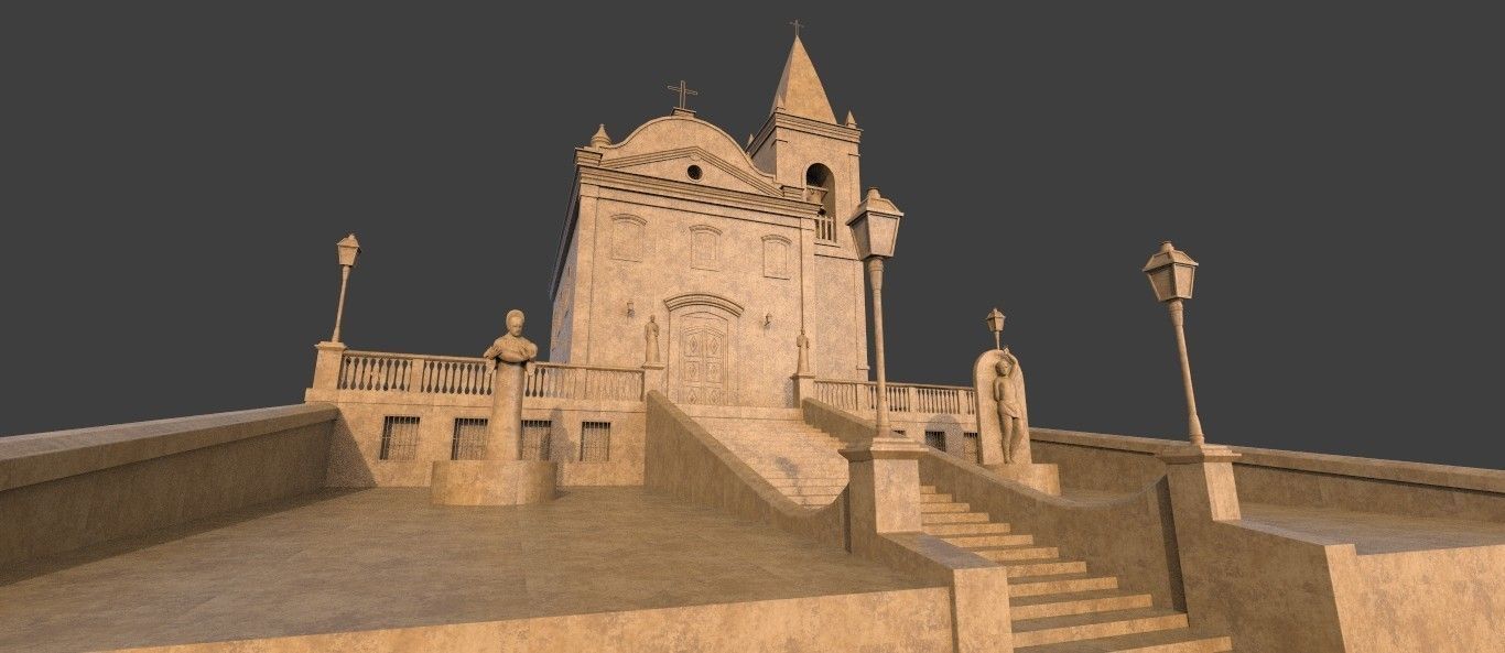 Church exterrior HIGH DETAIL 3D model_2