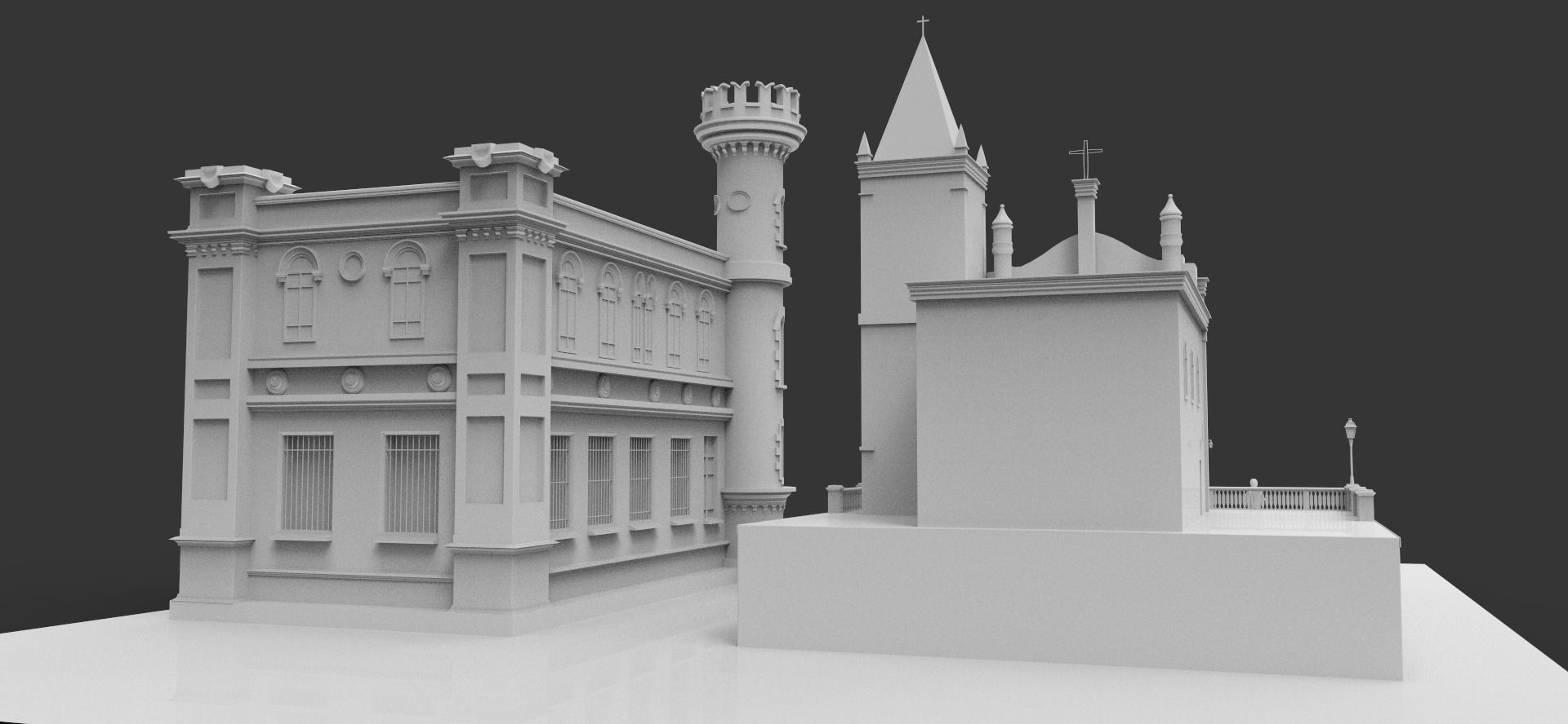 Church exterrior HIGH DETAIL 3D model_4