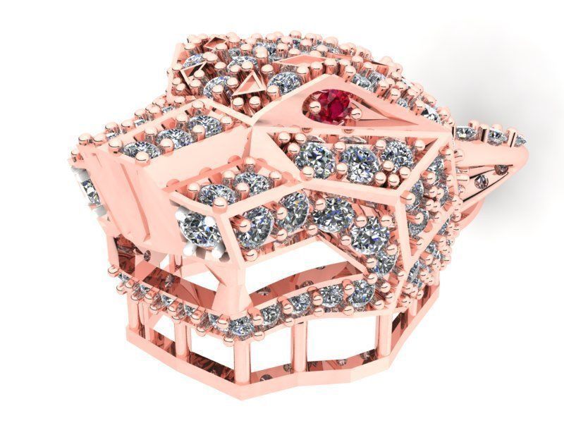 Leopard head pendant - Leopard pendant - Jaguar pendant - N6165 3D print model_6