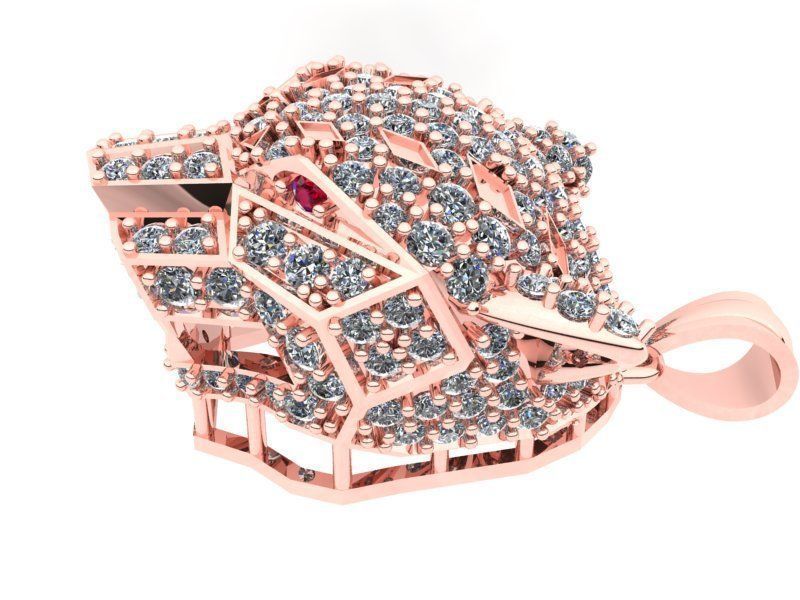 Leopard head pendant - Leopard pendant - Jaguar pendant - N6165 3D print model_7