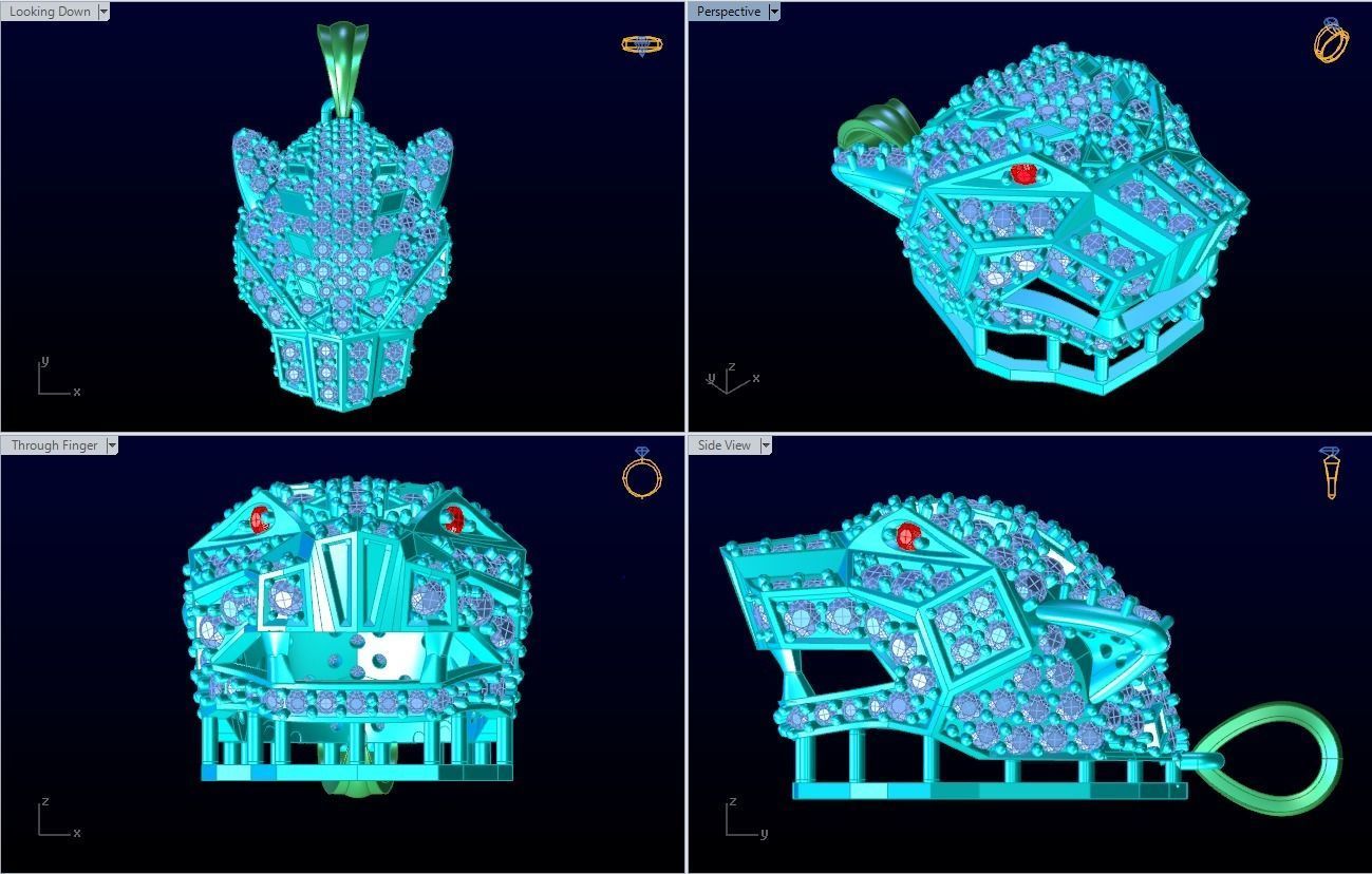 Leopard head pendant - Leopard pendant - Jaguar pendant - N6165 3D print model_1