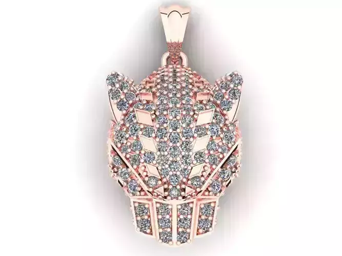 Leopard head pendant - Leopard pendant - Jaguar pendant - N6165