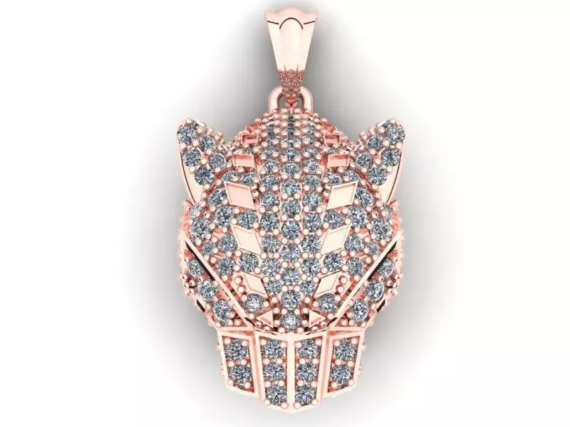 Leopard head pendant - Leopard pendant - Jaguar pendant - N6165 3D print model_0
