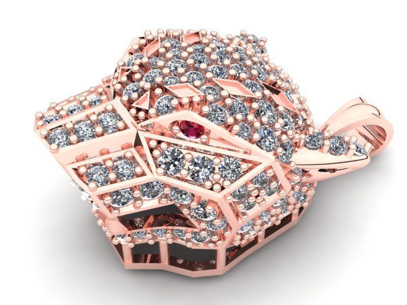 Leopard head pendant - Leopard pendant - Jaguar pendant - N6165 3D print model_3