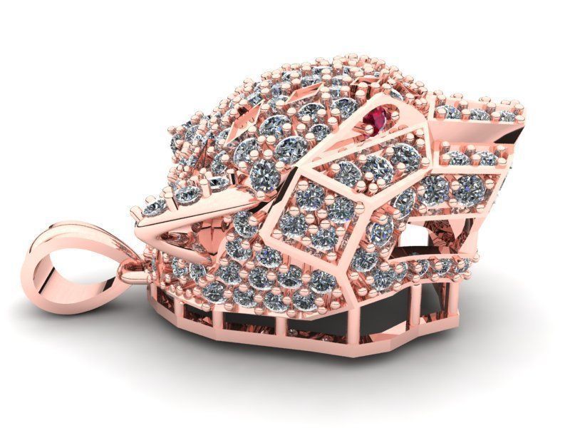 Leopard head pendant - Leopard pendant - Jaguar pendant - N6165 3D print model_4