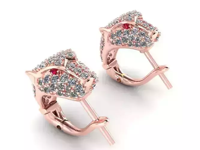 Leopard head earrings - Leopard earrings - Cheetah-earrings