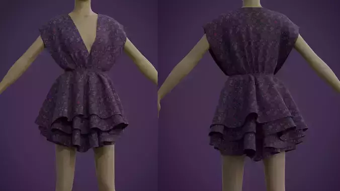 Floral Print Layered Dress - Ruffle Summer Sundress