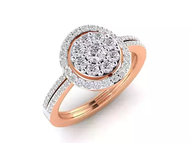 Ring - 5 engagement with diamonds in center