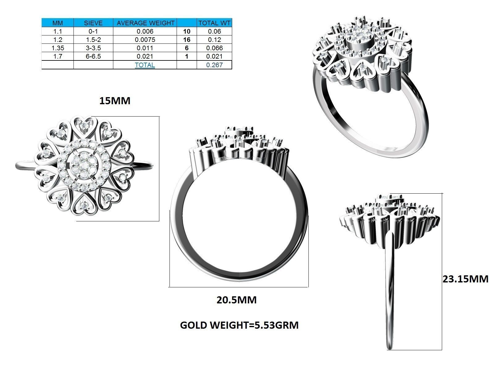 Ring - 016468 3D print model_24