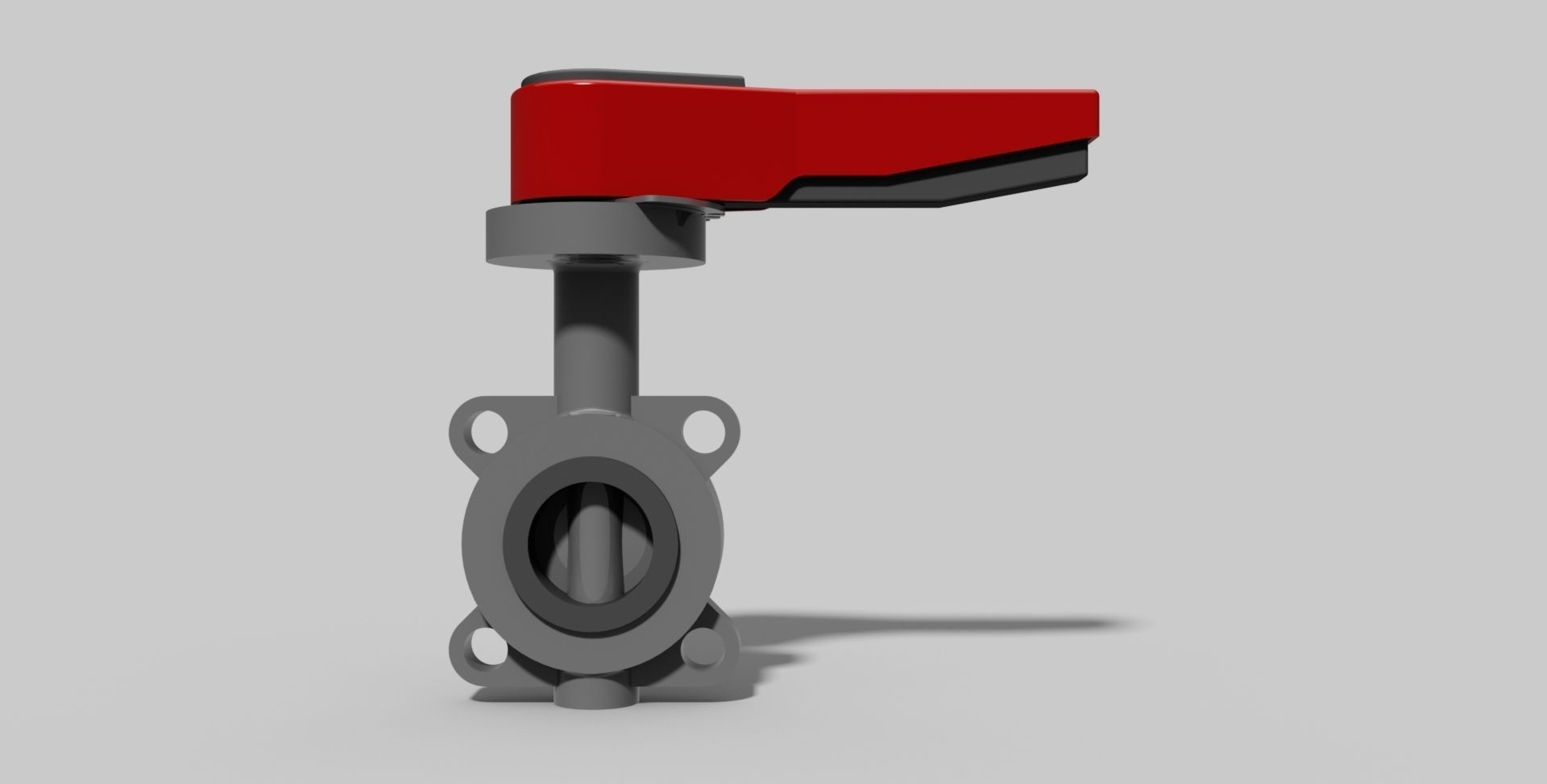 DN65 - PVC Butterfly valve wafer NC - Autodesk Inventor 3D model_2