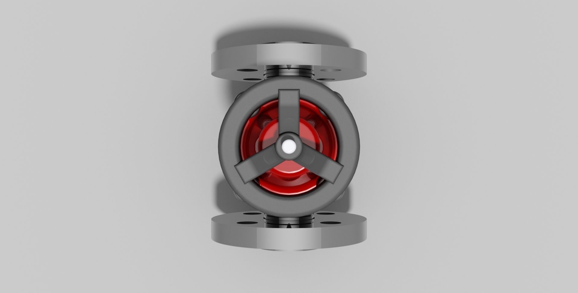 DN32 - PVC Diaphragm valve with flanges - Autodesk Inventor 3D model_2