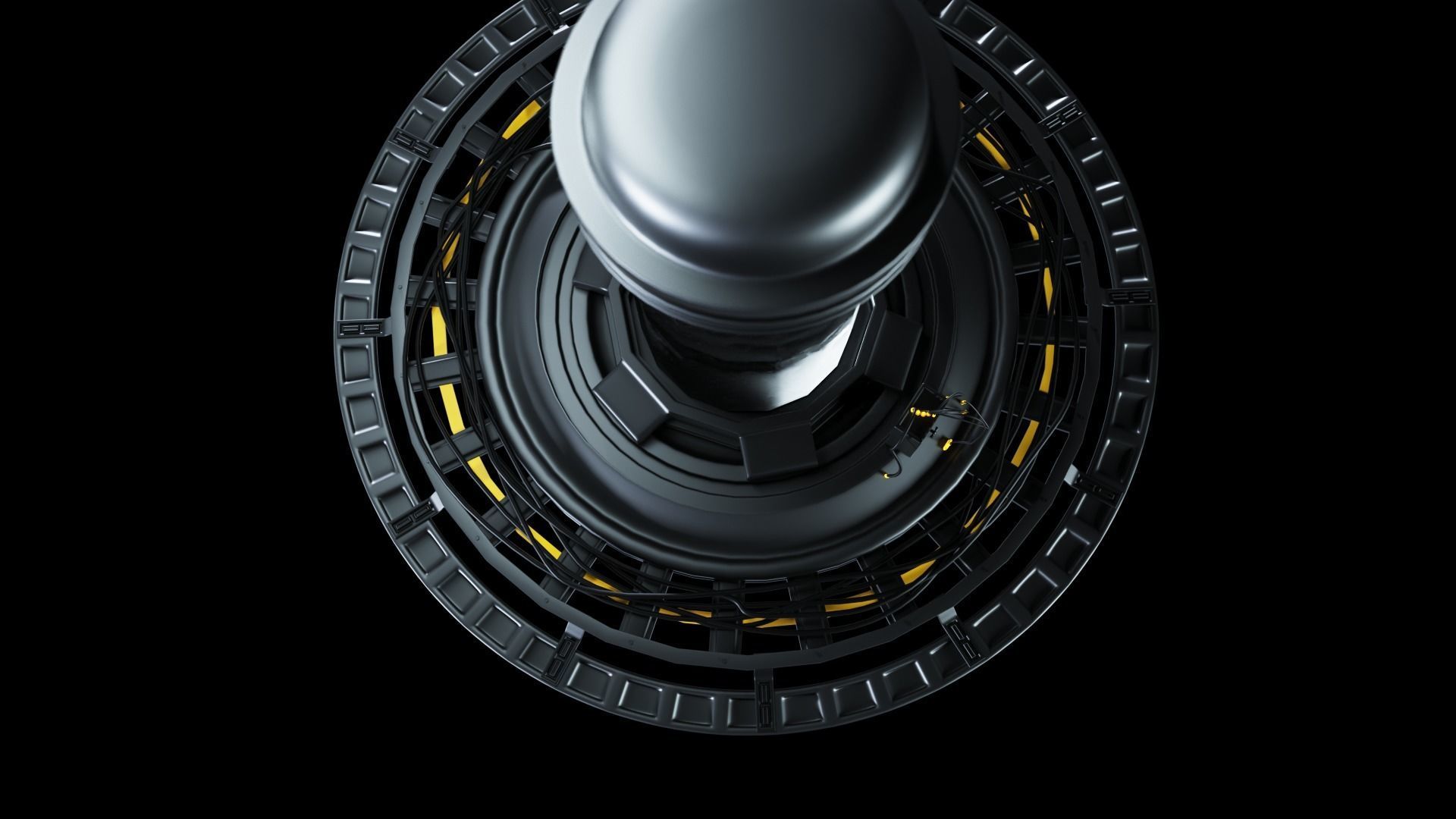 Sci-Fi Platform with Cyberpunk Capsule 3D model_2