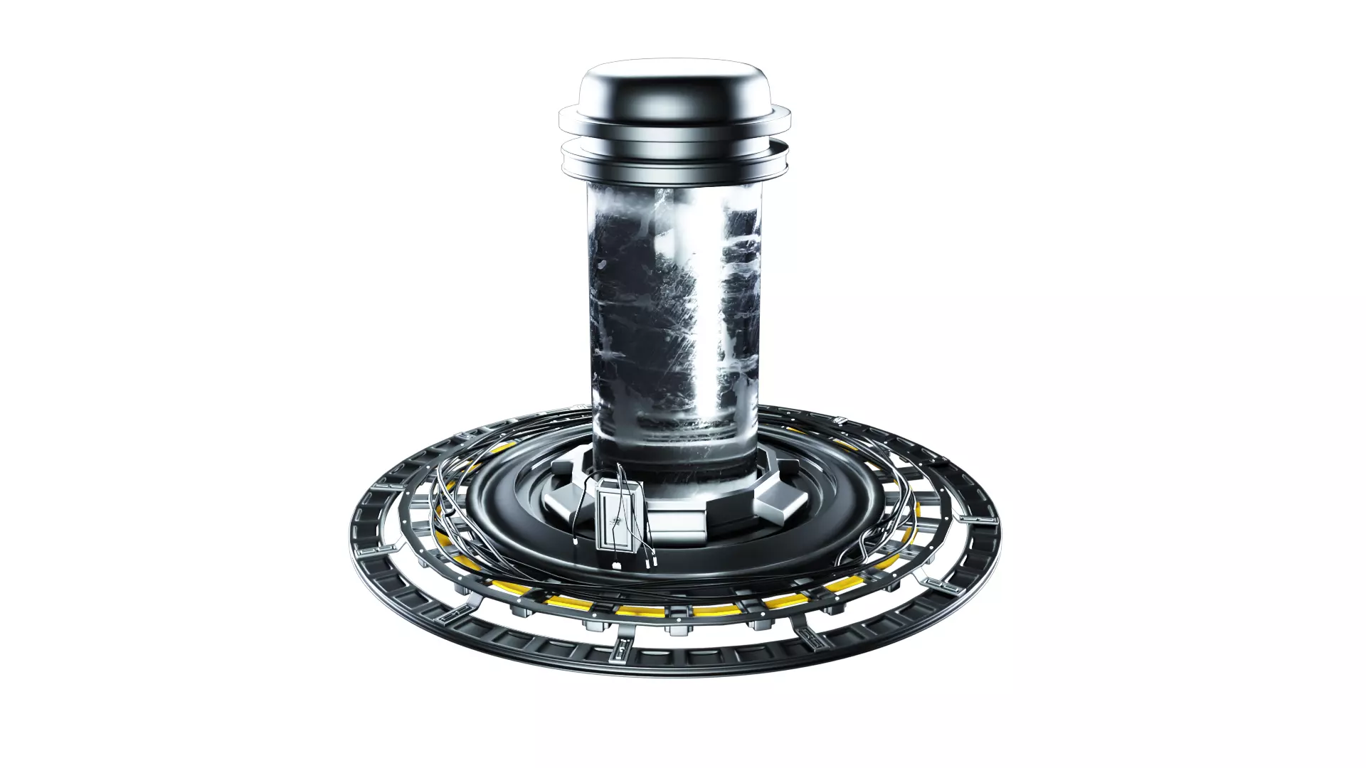 Sci-Fi Platform with Cyberpunk Capsule 3D model_0